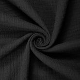 Midnight Veil Black—Double Cotton Gauze Material—95% Polyester, 5% Spandex—60/61 Inches—Width 60/61 Wide—Nationwide Shipping